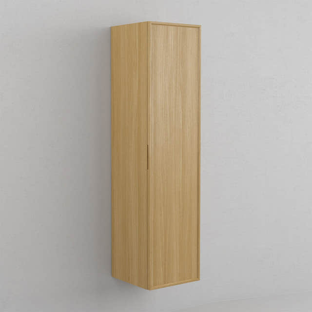 INR AIR Wood Høyskap 5 Hyller B400xH1600xD409mm Natural oak / 40cm / Høyrehengslet INR Iconic Nordic Rooms Høyskap bad INR-364834H