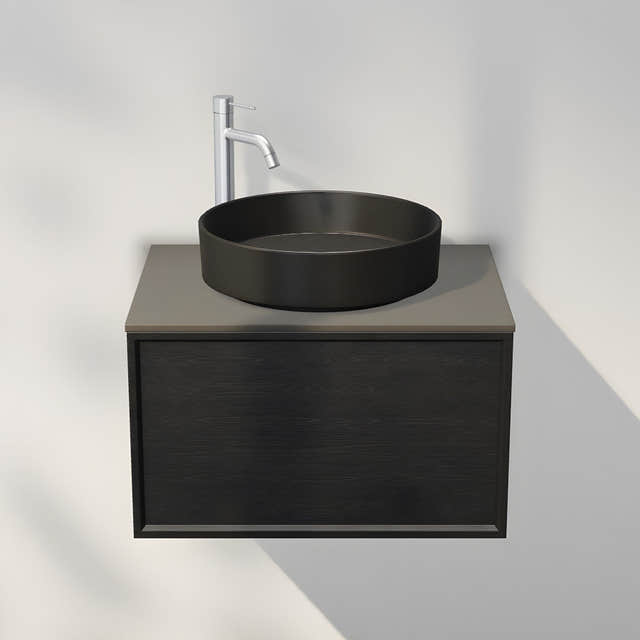 INR Air Wood Servantskap Hel front med 2 Skuffer Black oak / 60cm INR Iconic Nordic Rooms Servantskap INR-367239