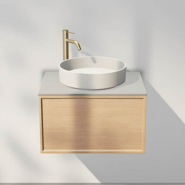 INR Air Wood Servantskap Hel front med 2 Skuffer Natural oak / 60cm INR Iconic Nordic Rooms Servantskap INR-367234