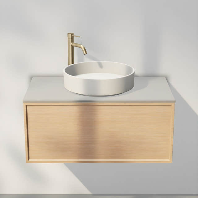 INR Air Wood Servantskap Hel front med 2 Skuffer Natural oak / 80cm INR Iconic Nordic Rooms Servantskap INR-367434