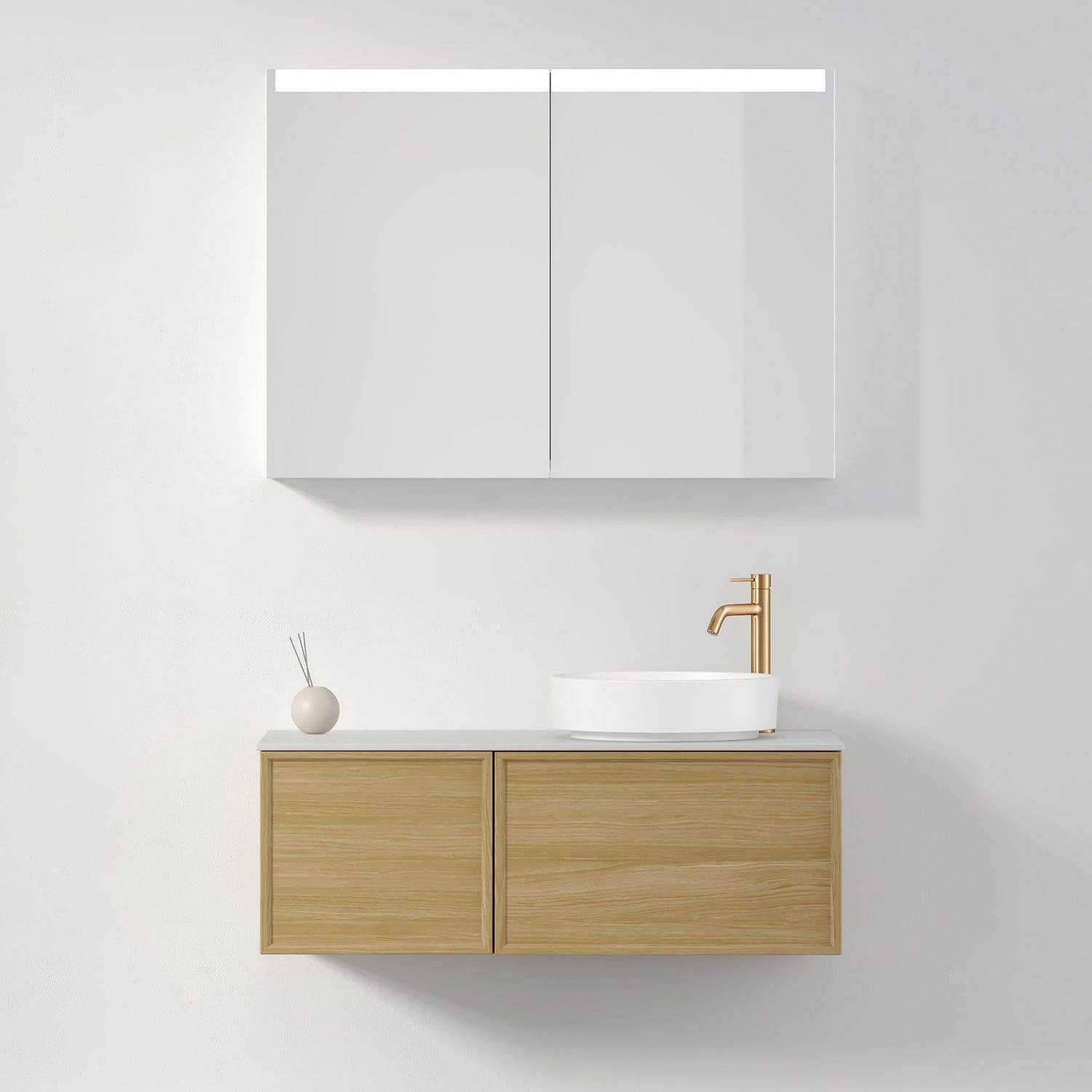 INR Air Wood Servantskap Hel front med 2 Skuffer og 1 Dør H350xD450mm INR Iconic Nordic Rooms Servantskap