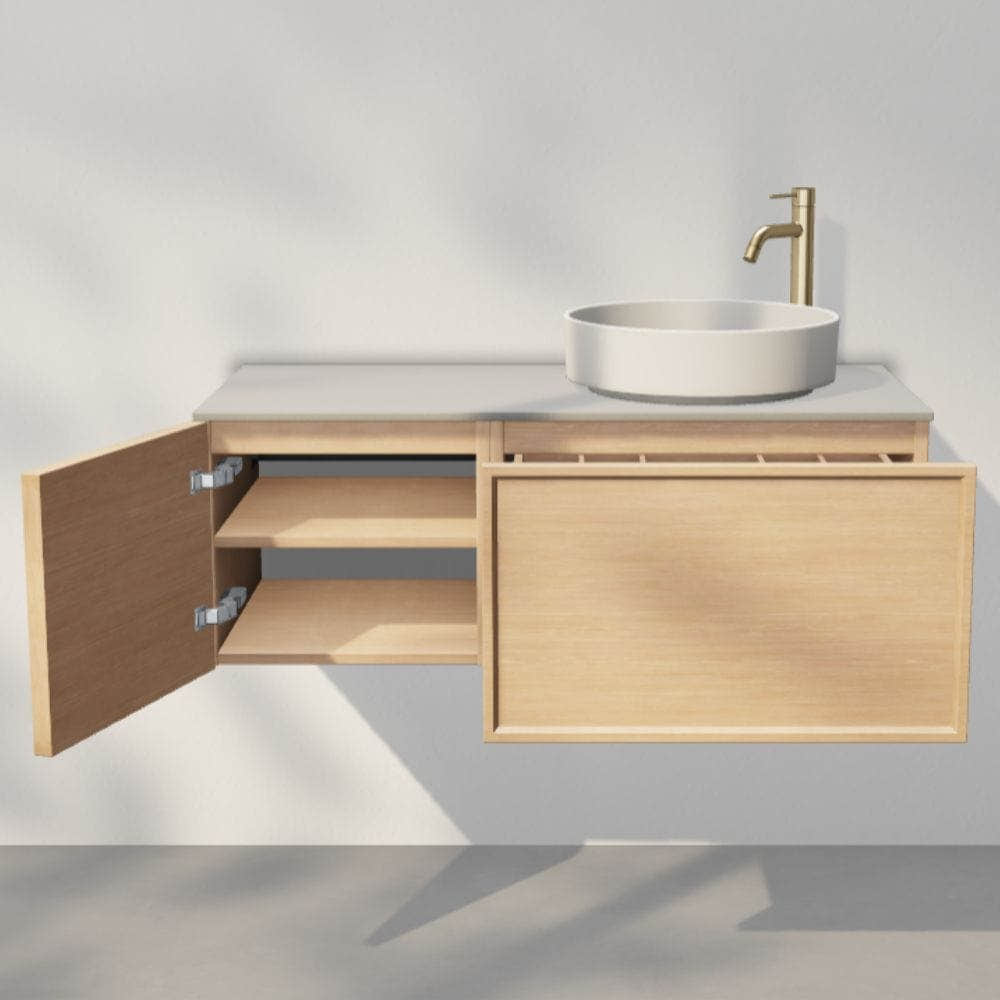 INR Air Wood Servantskap Hel front med 2 Skuffer og 1 Dør H350xD450mm INR Iconic Nordic Rooms Servantskap