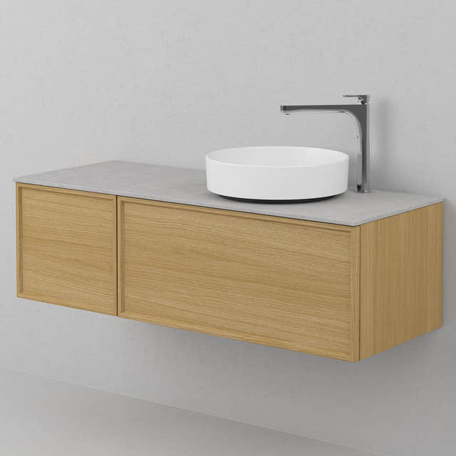 INR Air Wood Servantskap Hel front med 2 Skuffer og 1 Dør H350xD450mm Natural oak / 120cm / Venstre INR Iconic Nordic Rooms Servantskap INR-363534
