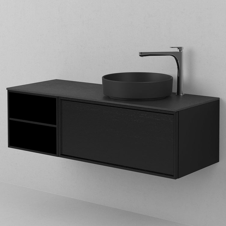 INR Air Wood Servantskap hel front med 2 skuffer og åpen oppbevaring H350xD450mm