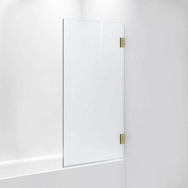 INR Badekarvegg ARC 17 Måltilpasset Brushed brass / Måltilpasset / Frostet glass INR Iconic Nordic Rooms Badekarvegg INR-11710800
