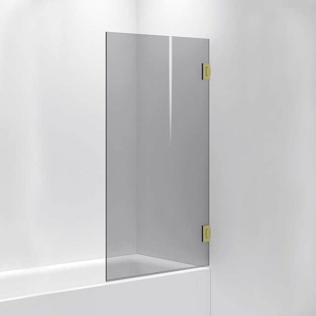 INR Badekarvegg ARC 17 Måltilpasset Brushed brass / Måltilpasset / Grått glass INR Iconic Nordic Rooms Badekarvegg INR-11703800