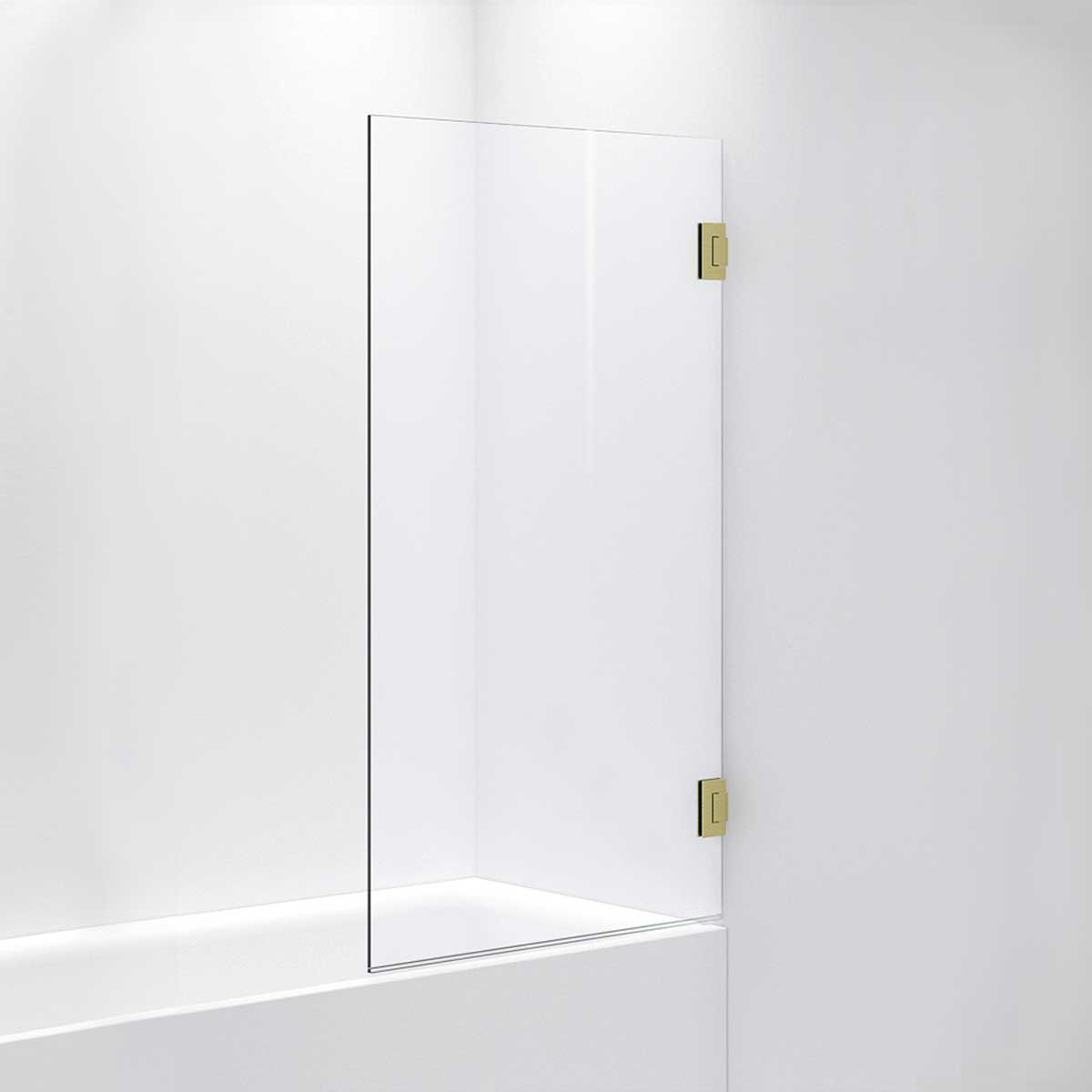 INR Badekarvegg ARC 17 Måltilpasset Brushed brass / Måltilpasset / Opal klart glass INR Iconic Nordic Rooms Badekarvegg INR-11712800