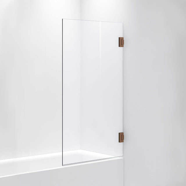 INR Badekarvegg ARC 17 Måltilpasset Brushed bronze / Måltilpasset / Opal klart glass INR Iconic Nordic Rooms Badekarvegg INR-11712600