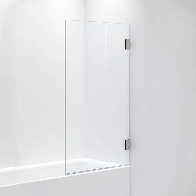 INR Badekarvegg ARC 17 Måltilpasset Brushed stainless / Måltilpasset / Timeless klart glass INR Iconic Nordic Rooms Badekarvegg INR-11711400