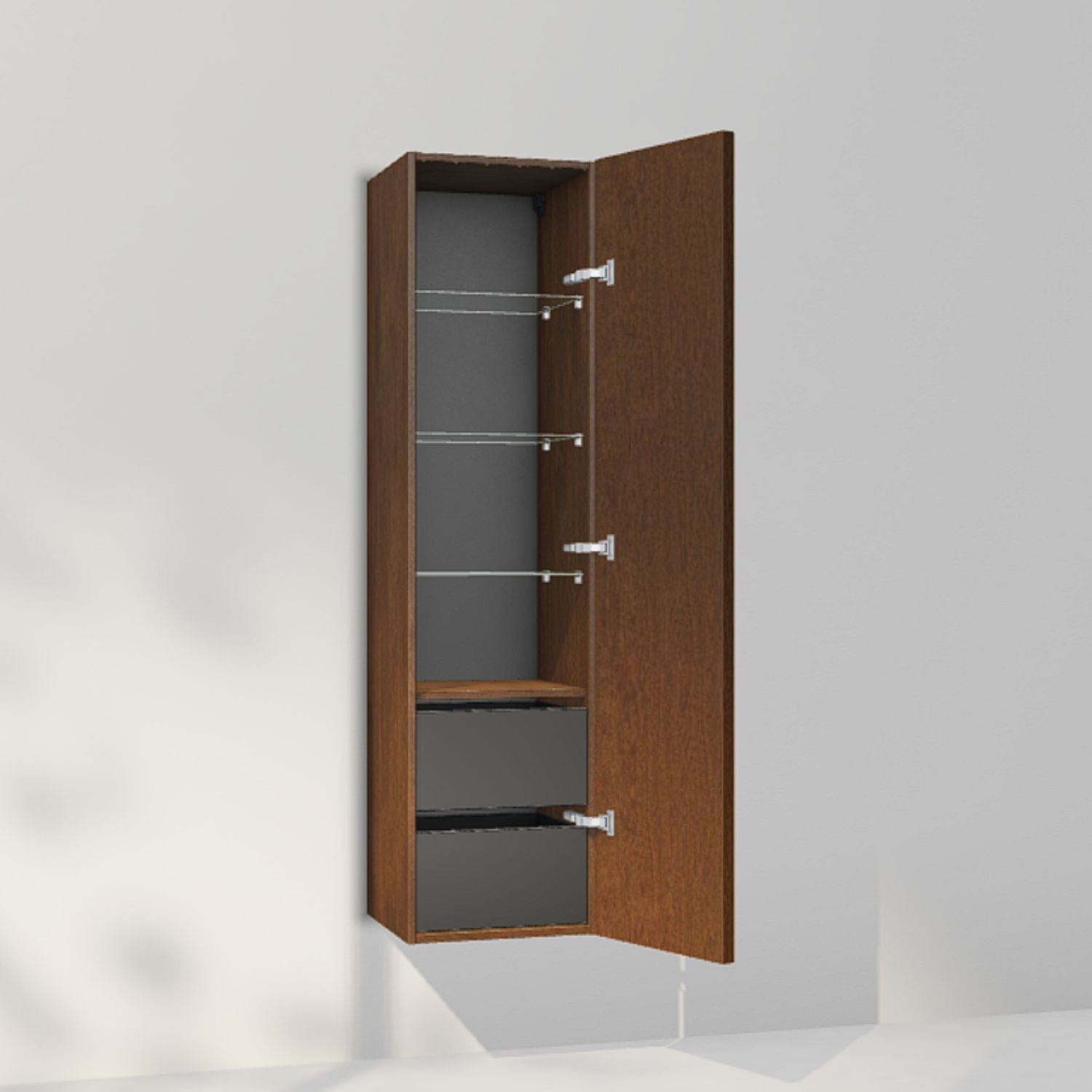 INR Carve 40/40 Høyskap med skuffer Dark oak / 40cm / Høyre INR Iconic Nordic Rooms Høyskap bad INR-396438H