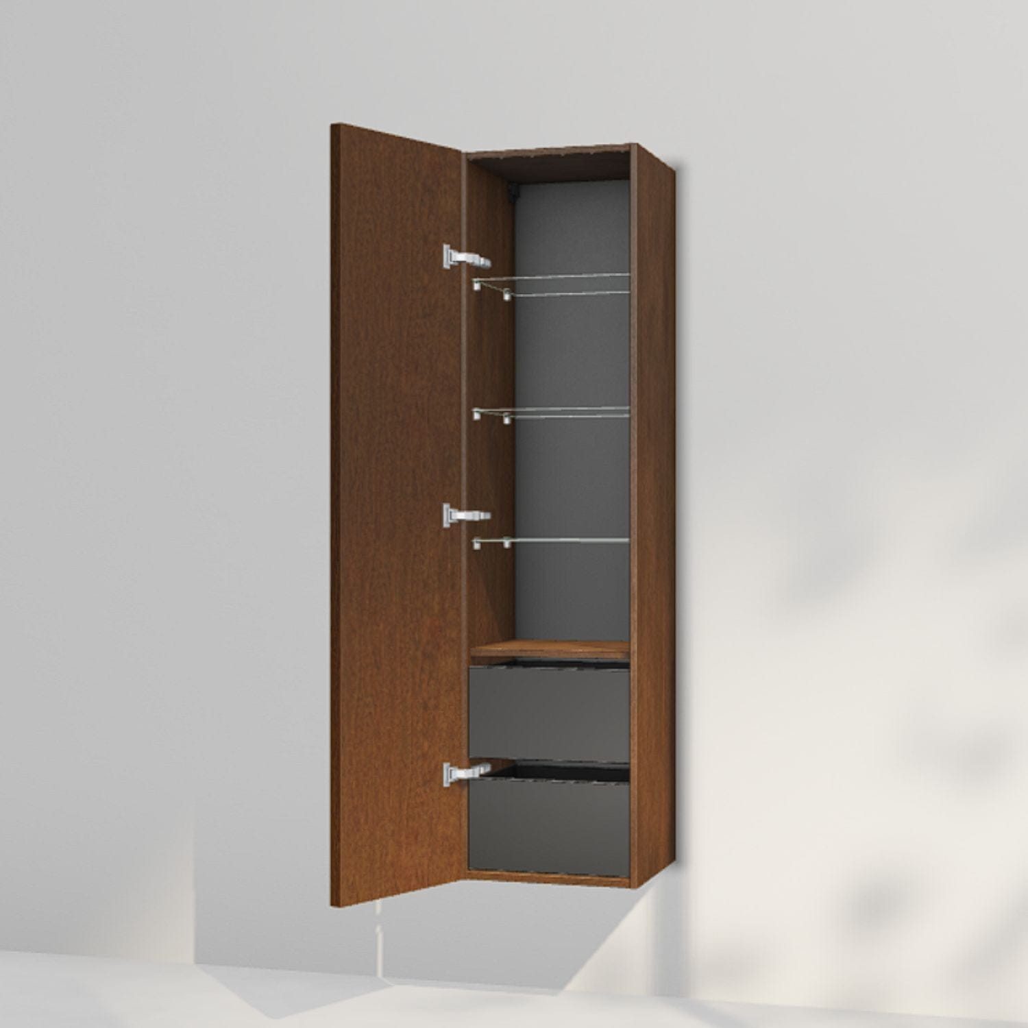 INR Carve 40/40 Høyskap med skuffer Dark oak / 40cm / Venstre INR Iconic Nordic Rooms Høyskap bad INR-396438V