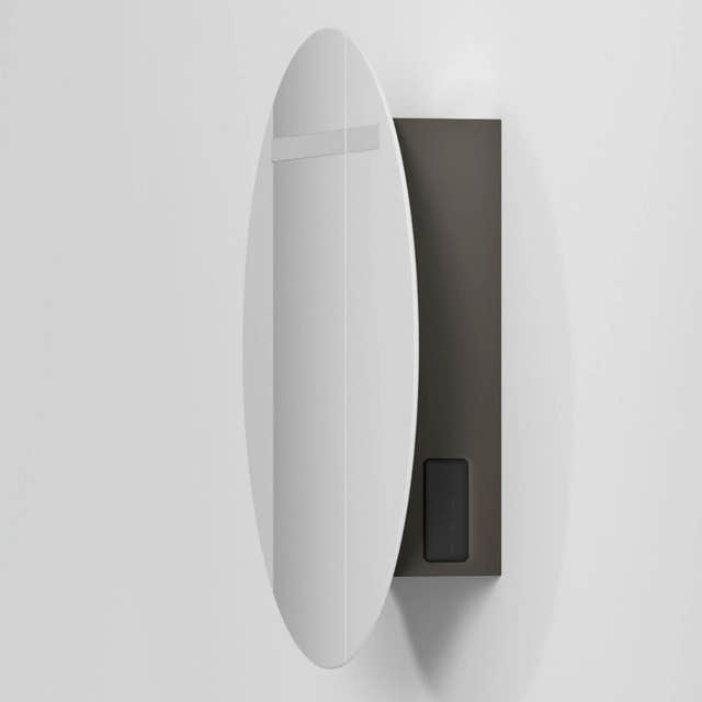 INR CIRC Ø80 Speilskap med Regulerbar belysning Carbon grey / 80cm INR Iconic Nordic Rooms Speilskap INR-367853