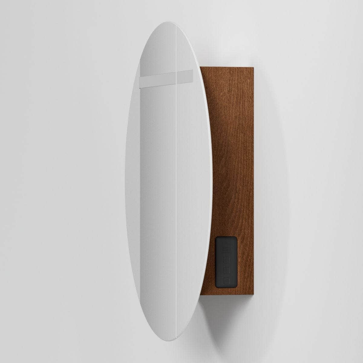 INR CIRC Ø80 Speilskap med Regulerbar belysning Mørk eik / 80cm INR Iconic Nordic Rooms Speilskap INR-367838
