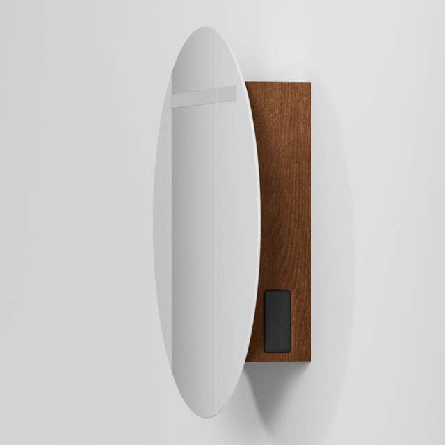 INR CIRC Ø80 Speilskap med Regulerbar belysning Mørk eik / 80cm INR Iconic Nordic Rooms Speilskap INR-367838