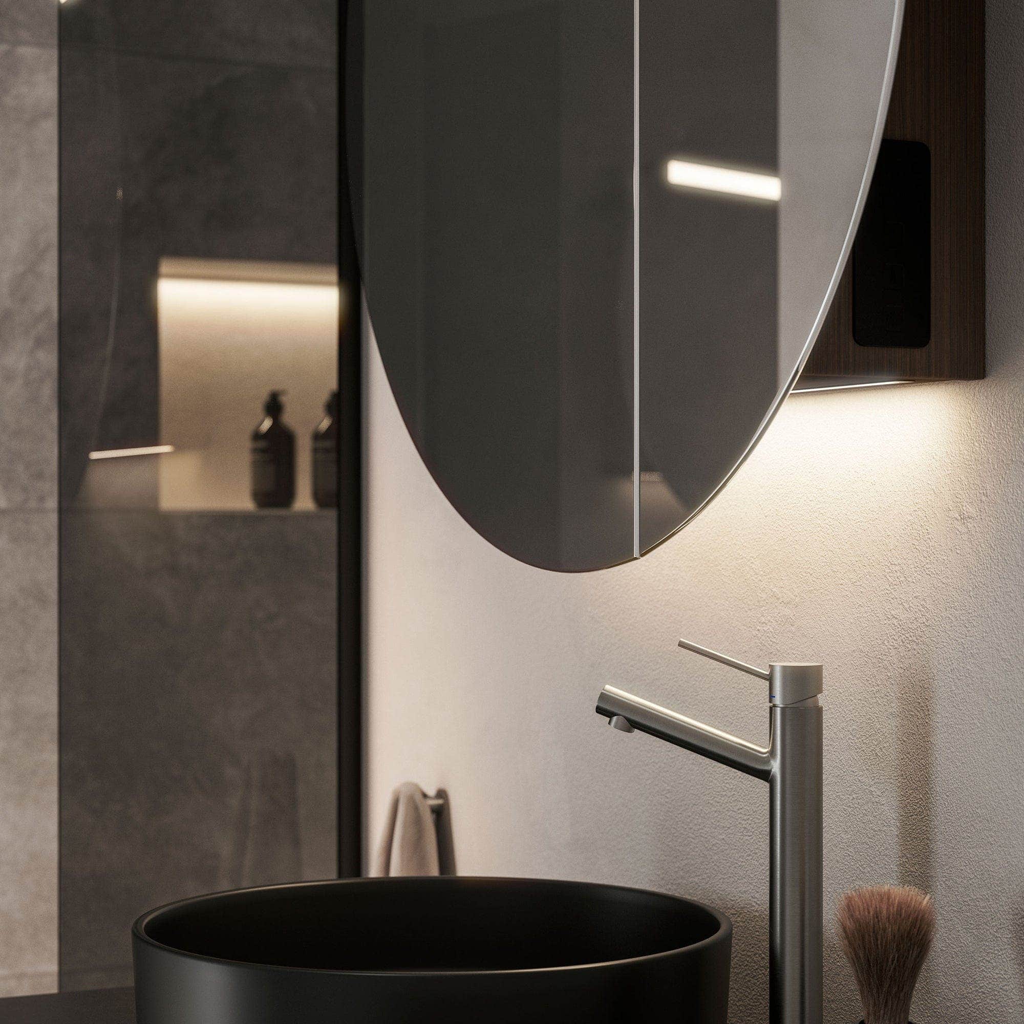 INR CIRC Ø80 Speilskap med Regulerbar belysning Ø80x159mm INR Iconic Nordic Rooms Speilskap