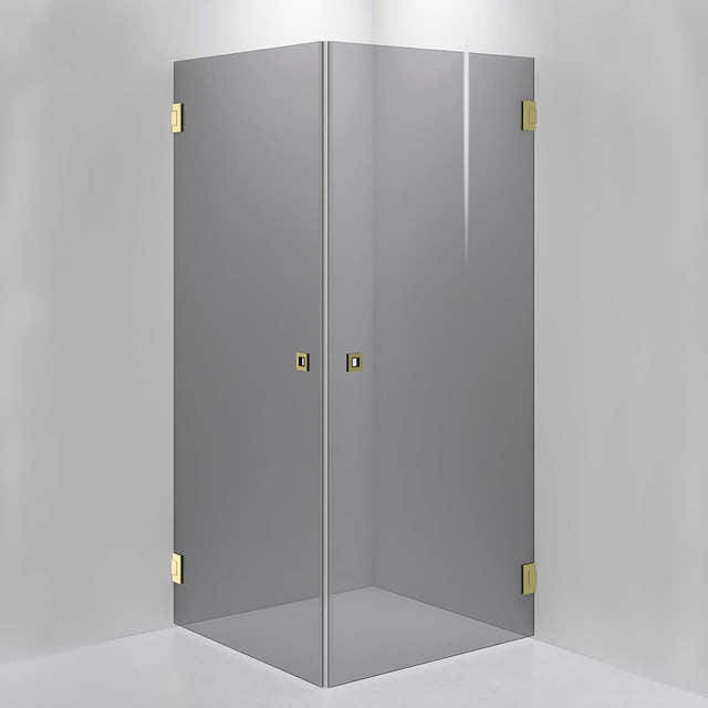INR Dusjhjørne ARC 12 Måltilpasset Brushed brass / Måltilpasset / Grått glass INR Iconic Nordic Rooms Dusjhjørne INR-11203800