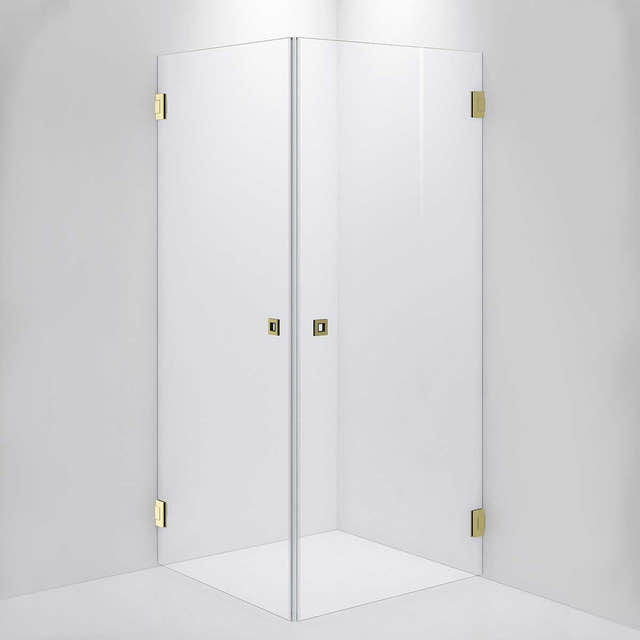 INR Dusjhjørne ARC 12 Måltilpasset Brushed brass / Måltilpasset / Opal klart glass INR Iconic Nordic Rooms Dusjhjørne INR-11212800