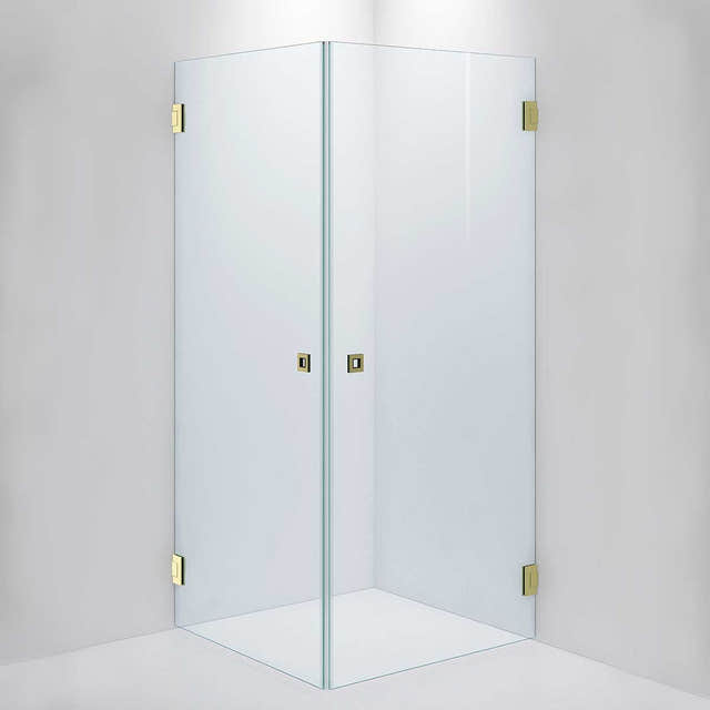 INR Dusjhjørne ARC 12 Måltilpasset Brushed brass / Måltilpasset / Timeless klart glass INR Iconic Nordic Rooms Dusjhjørne INR-11211800