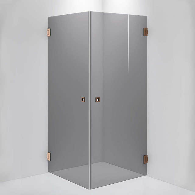 INR Dusjhjørne ARC 12 Måltilpasset Brushed bronze / Måltilpasset / Grått glass INR Iconic Nordic Rooms Dusjhjørne INR-11203600