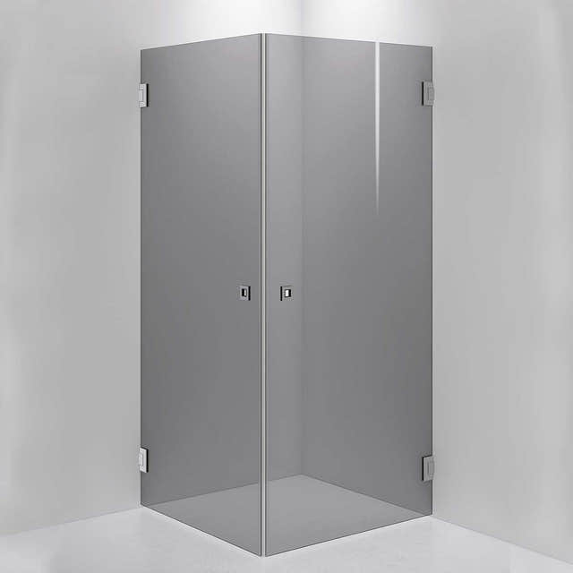 INR Dusjhjørne ARC 12 Måltilpasset Brushed stainless / Måltilpasset / Grått glass INR Iconic Nordic Rooms Dusjhjørne INR-11203400