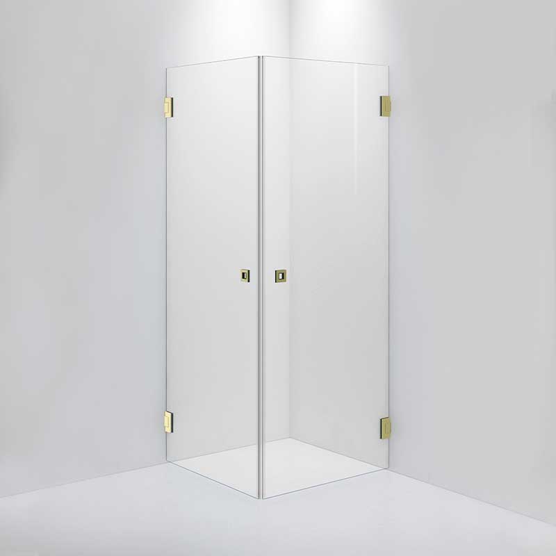 INR Dusjhjørne ARC 12 Original Brushed brass / 80x80cm / Klart glass INR Iconic Nordic Rooms Dusjhjørne INR-11202888