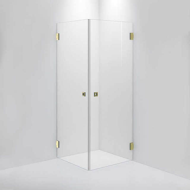 INR Dusjhjørne ARC 12 Original Brushed brass / 80x80cm / Klart glass INR Iconic Nordic Rooms Dusjhjørne INR-11202888
