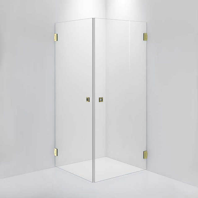 INR Dusjhjørne ARC 12 Original Brushed brass / 90x90cm / Klart glass INR Iconic Nordic Rooms Dusjhjørne INR-11202899
