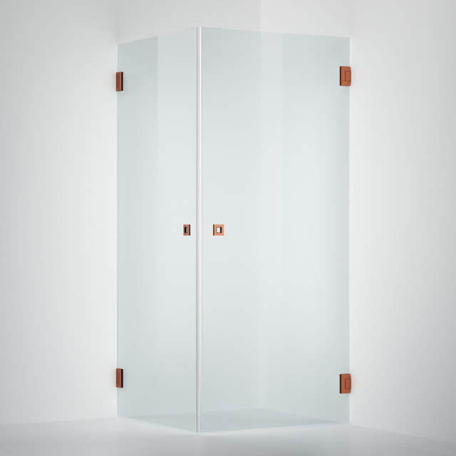 INR Dusjhjørne ARC 12 Original Brushed bronze / 80x80cm / Timeless klart glass INR Iconic Nordic Rooms Dusjhjørne INR-11211688