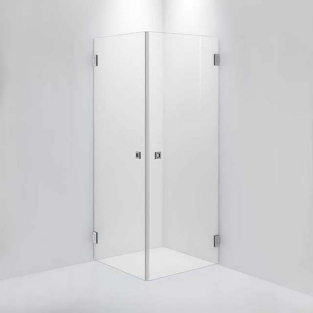 INR Dusjhjørne ARC 12 Original Brushed stainless / 80x90cm / Klart glass INR Iconic Nordic Rooms Dusjhjørne INR-11202489
