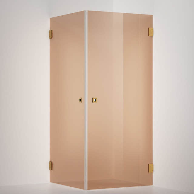INR Dusjhjørne ARC 12 Original Måltilpasset Brushed brass / Måltilpasset / Bronse glass INR Iconic Nordic Rooms Dusjhjørne INR-11242800
