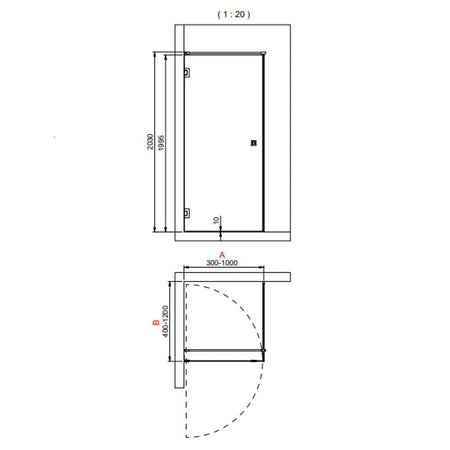 INR Dusjhjørne ARC 13 Frame Måltilpasset