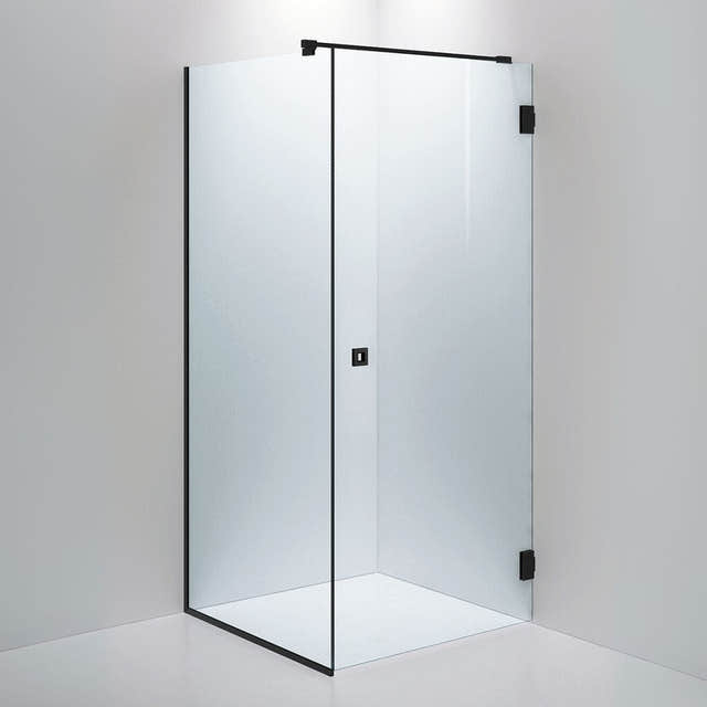 INR Dusjhjørne ARC 13 Frame Måltilpasset Svart matt / Måltilpasset / Klart glass INR Iconic Nordic Rooms Dusjhjørne INR-113102100
