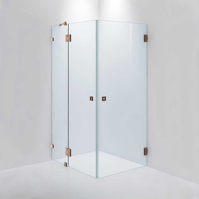 INR Dusjhjørne ARC 14 Måltilpasset Brushed bronze / Måltilpasset / Klart glass INR Iconic Nordic Rooms Dusjhjørne INR-11402600