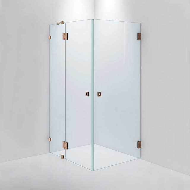 INR Dusjhjørne ARC 14 Måltilpasset Brushed bronze / Måltilpasset / Klart glass INR Iconic Nordic Rooms Dusjhjørne INR-11402600