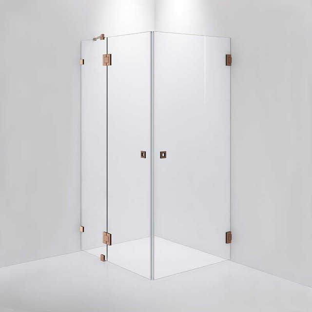 INR Dusjhjørne ARC 14 Måltilpasset Brushed bronze / Måltilpasset / Opal klart glass INR Iconic Nordic Rooms Dusjhjørne INR-11412600