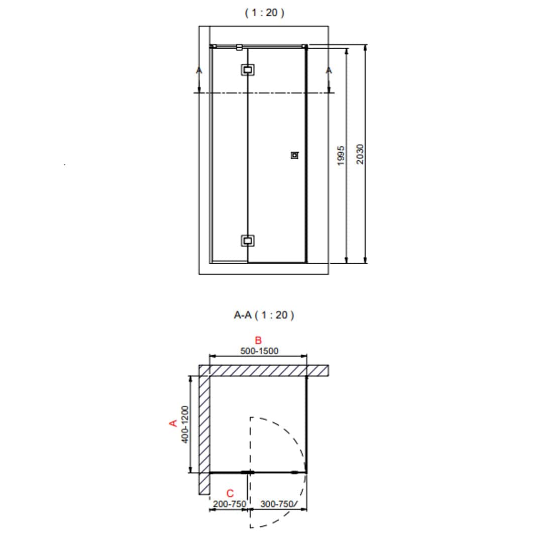 INR Dusjhjørne ARC 15 Frame Måltilpasset INR Iconic Nordic Rooms Dusjhjørne
