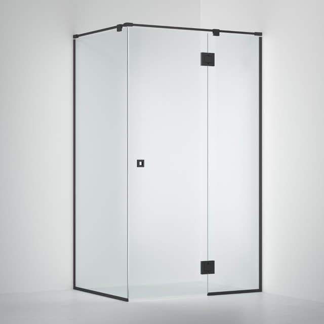 INR Dusjhjørne ARC 15 Frame Måltilpasset Svart matt / Måltilpasset / Klart glass INR Iconic Nordic Rooms Dusjhjørne INR-115102100