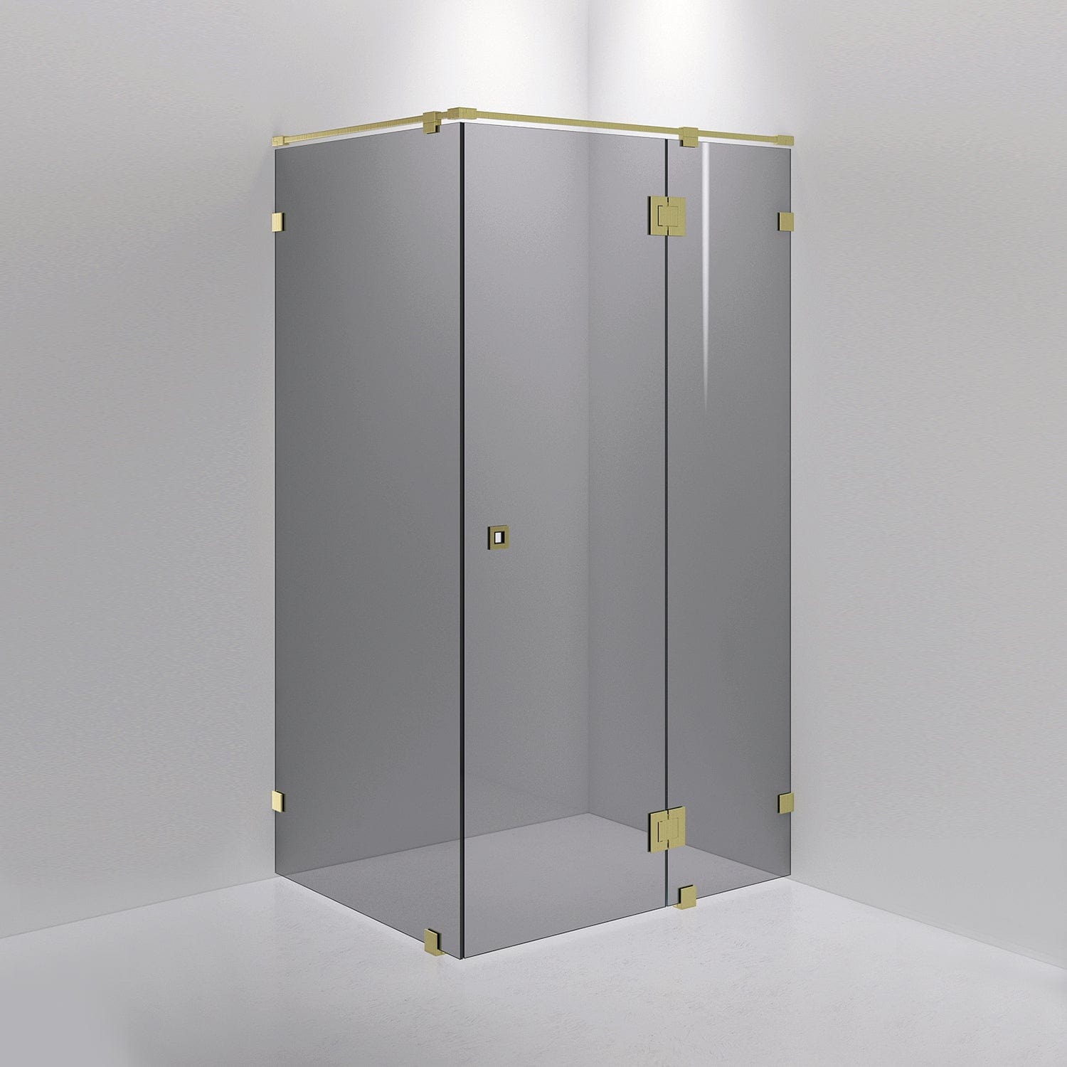 INR Dusjhjørne ARC 15 Måltilpasset Brushed brass / Måltilpasset / Grått glass INR Iconic Nordic Rooms Dusjhjørne INR-11503800