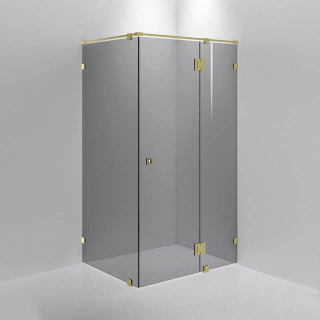 INR Dusjhjørne ARC 15 Måltilpasset Brushed brass / Måltilpasset / Grått glass INR Iconic Nordic Rooms Dusjhjørne INR-11503800
