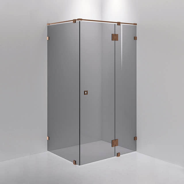 INR Dusjhjørne ARC 15 Måltilpasset Brushed bronze / Måltilpasset / Grått glass INR Iconic Nordic Rooms Dusjhjørne INR-11503600