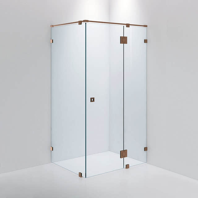 INR Dusjhjørne ARC 15 Måltilpasset Brushed bronze / Måltilpasset / Klart glass INR Iconic Nordic Rooms Dusjhjørne INR-11502600