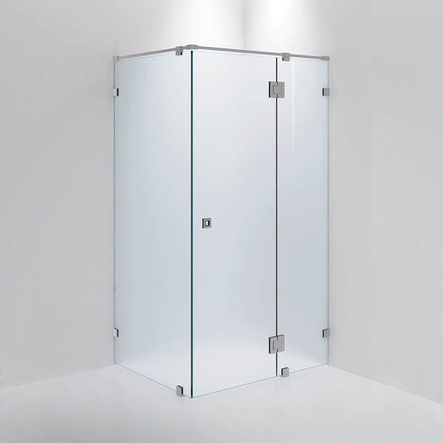 INR Dusjhjørne ARC 15 Måltilpasset Brushed stainless / Måltilpasset / Frostet glass INR Iconic Nordic Rooms Dusjhjørne INR-11510400