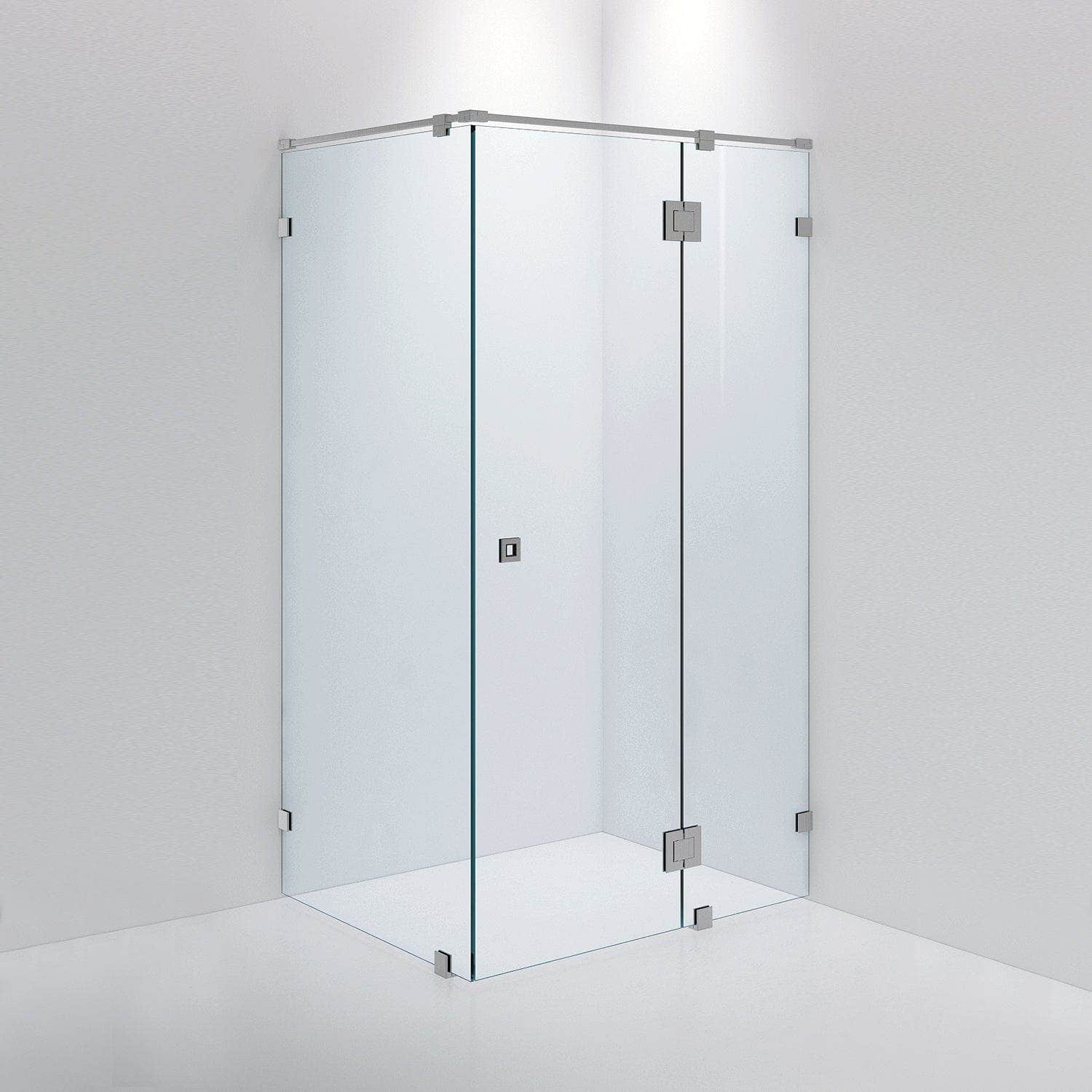 INR Dusjhjørne ARC 15 Måltilpasset Brushed stainless / Måltilpasset / Klart glass INR Iconic Nordic Rooms Dusjhjørne INR-11502400