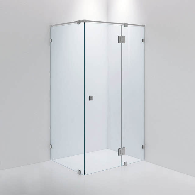 INR Dusjhjørne ARC 15 Måltilpasset Brushed stainless / Måltilpasset / Timeless klart glass INR Iconic Nordic Rooms Dusjhjørne INR-11511400
