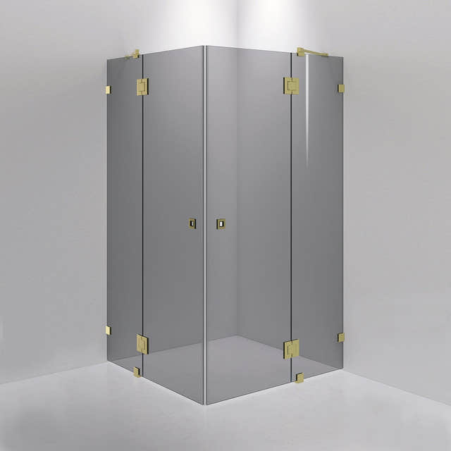 INR Dusjhjørne ARC 16 Måltilpasset Brushed brass / Måltilpasset / Grått glass INR Iconic Nordic Rooms Dusjhjørne INR-11603800