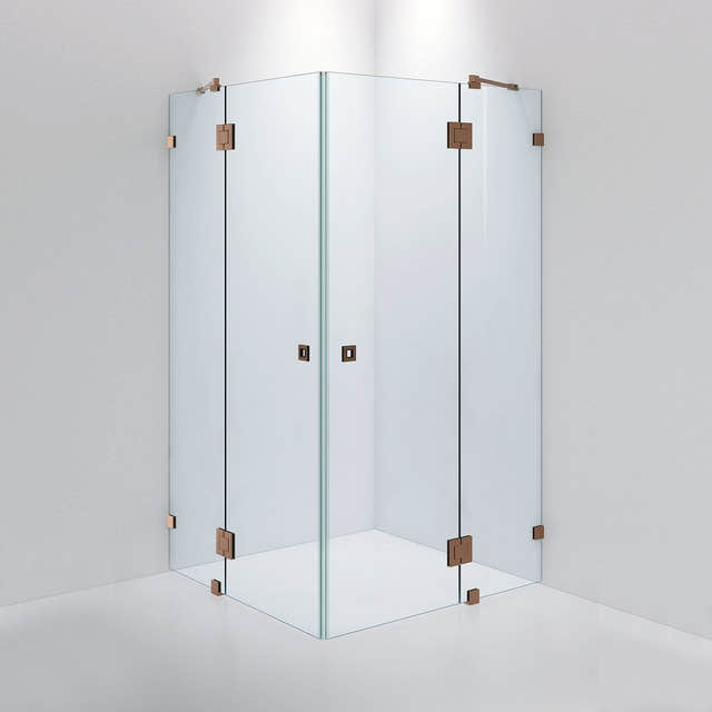 INR Dusjhjørne ARC 16 Måltilpasset Brushed bronze / Måltilpasset / Klart glass INR Iconic Nordic Rooms Dusjhjørne INR-11602600