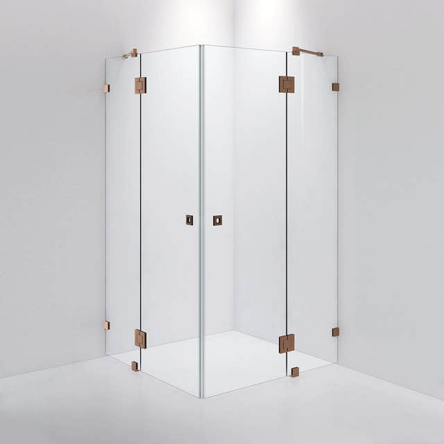 INR Dusjhjørne ARC 16 Måltilpasset Brushed bronze / Måltilpasset / Opal klart glass INR Iconic Nordic Rooms Dusjhjørne INR-11612600