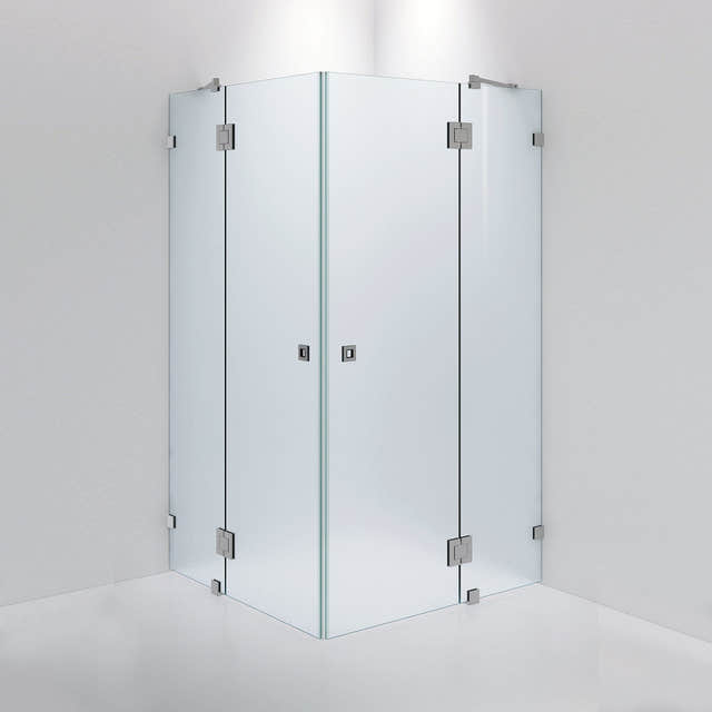 INR Dusjhjørne ARC 16 Måltilpasset Brushed stainless / Måltilpasset / Frostet glass INR Iconic Nordic Rooms Dusjhjørne INR-11610400