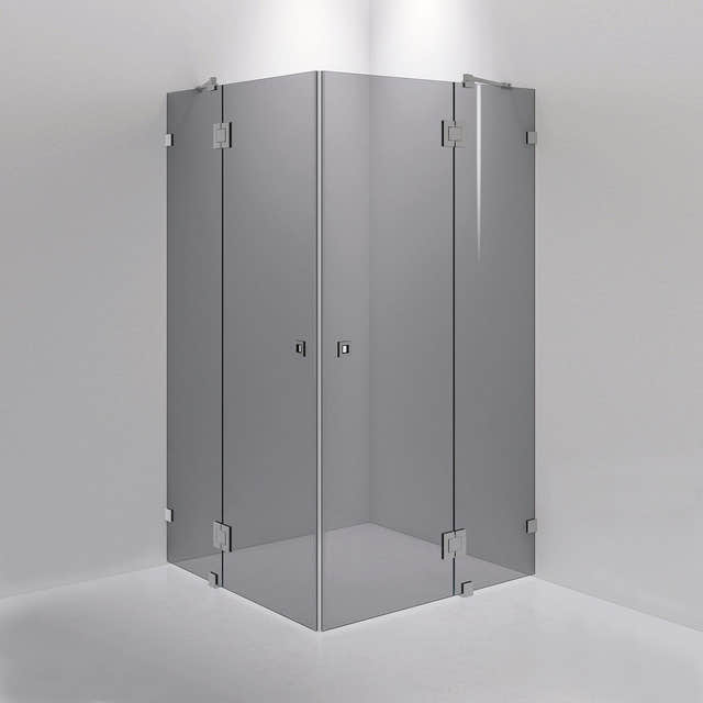 INR Dusjhjørne ARC 16 Måltilpasset Brushed stainless / Måltilpasset / Grått glass INR Iconic Nordic Rooms Dusjhjørne INR-11603400