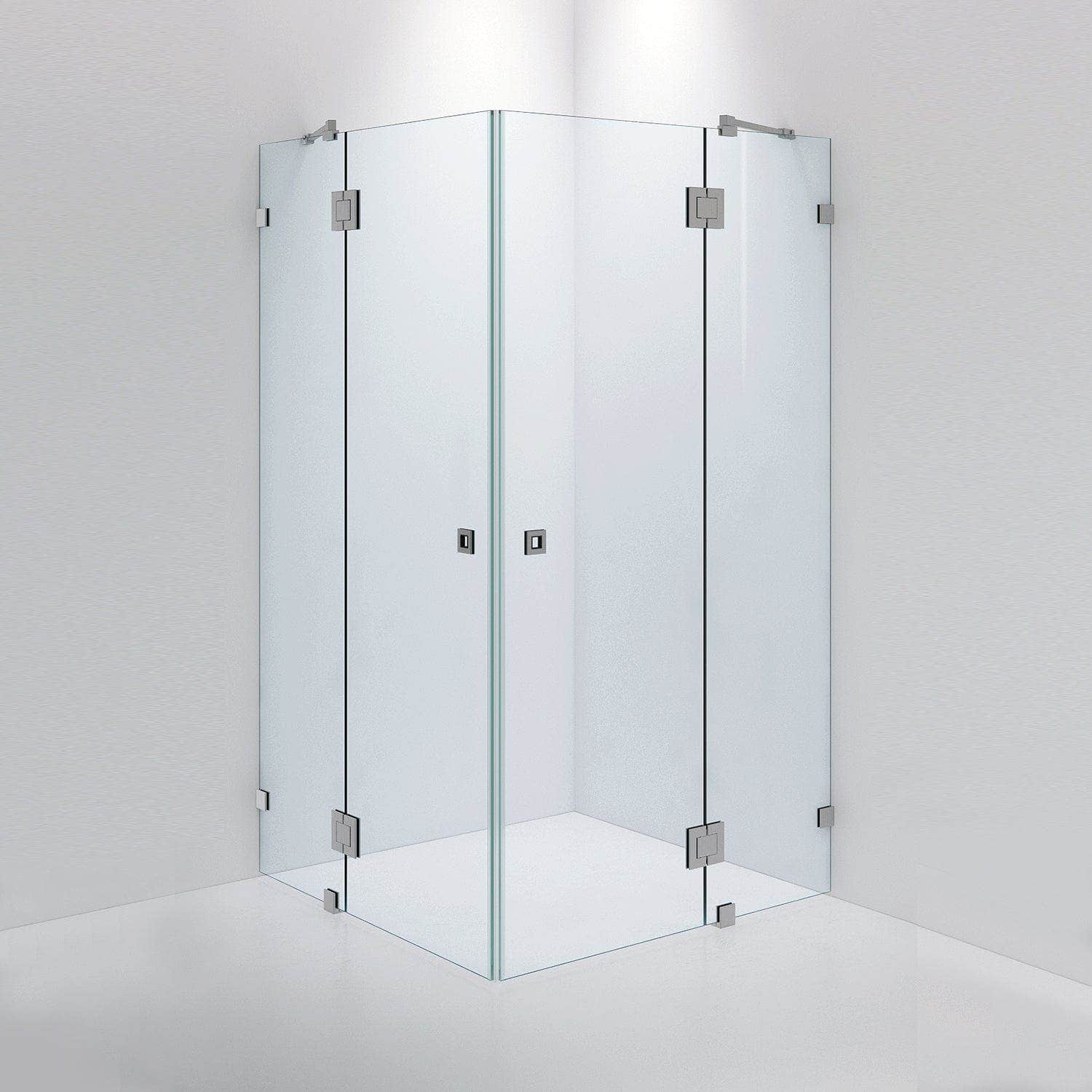 INR Dusjhjørne ARC 16 Måltilpasset Brushed stainless / Måltilpasset / Klart glass INR Iconic Nordic Rooms Dusjhjørne INR-11602400